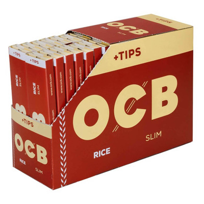 Бумага для самокруток OCB Rice King Size Slim + Tips