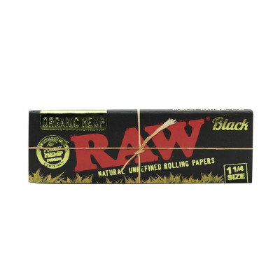 Бумага для самокруток RAW Black Organic Hemp 1¼
