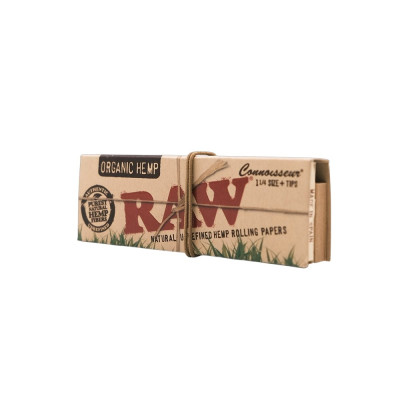 Бумага для самокруток RAW Organic Hemp Connoisseur 1¼ Size + Tips